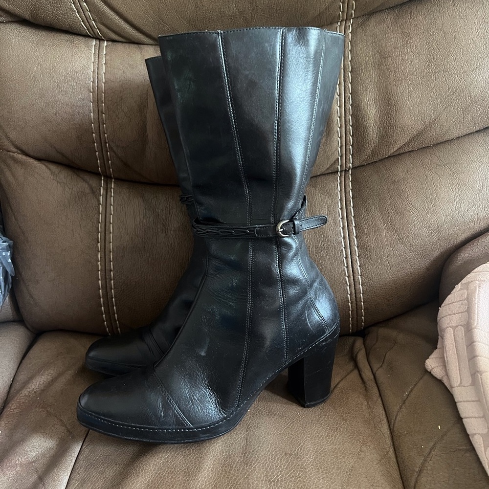 Dark Brown Leather Women's Boots